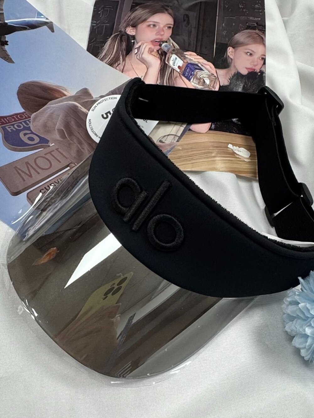 Versatile🎩Alo Yoga Airlift Solar Visor Black Tennis Golf 🎐Minimalist Style